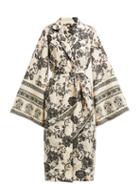 Matchesfashion.com Johanna Ortiz - Two Seasons Sash Tie Georgette Kimono Jacket - Womens - White Black