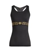 Matchesfashion.com Versace - Logo Mesh Performance Tank Top - Womens - Black Gold