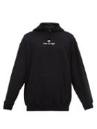 Matchesfashion.com Balenciaga - Logo-embroidered Cotton-jersey Hooded Sweatshirt - Mens - Black