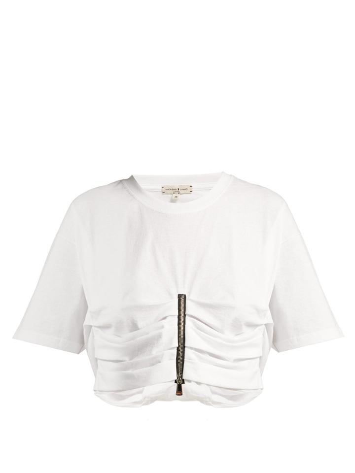 Natasha Zinko Zip-up Cotton Crop Top