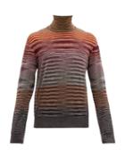 Matchesfashion.com Missoni - Roll Neck Space Dyed Wool Sweater - Mens - Red Multi