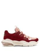 Matchesfashion.com Valentino - Bounce Low Top Suede Trainers - Womens - Burgundy