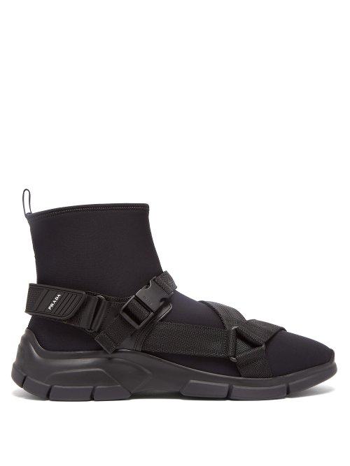 Matchesfashion.com Prada - Xy Neoprene High Top Trainers - Mens - Black