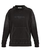 Givenchy Distressed Logo-print Cotton Hooded Sweatshirt