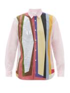 Matchesfashion.com Comme Des Garons Shirt - X Karl Benjamin Geometric-print Cotton Shirt - Mens - Pink Multi