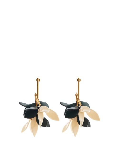 Marni Flower-drop Leather Earrings