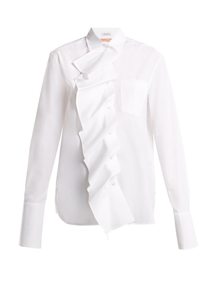 Summa Detachable-ruffle Cotton-poplin Shirt