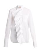 Summa Detachable-ruffle Cotton-poplin Shirt