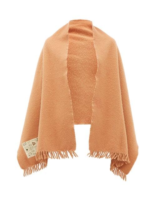 Matchesfashion.com Albus Lumen - Fringed Merino-wool Shawl - Womens - Camel