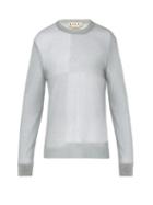 Matchesfashion.com Marni - Crew Neck Open Knit Sweater - Mens - Grey