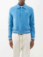 Amiri - Bones Felted-wool Varsity Jacket - Mens - Blue