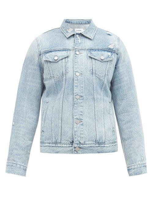 Matchesfashion.com Frame - L'homme Heritage Distressed Denim Jacket - Mens - Mid Blue