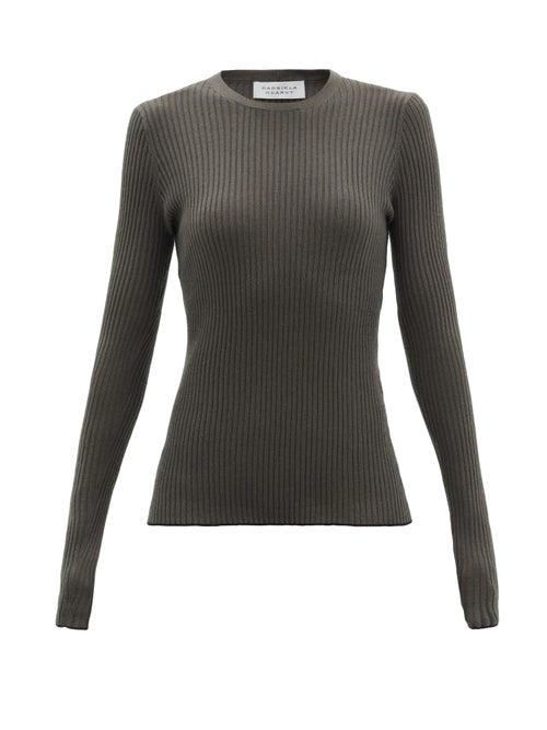 Matchesfashion.com Gabriela Hearst - Browning Ribbed Cashmere-blend Sweater - Womens - Khaki