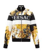 Matchesfashion.com Versace - Baroque-print Technical Jersey Track Jacket - Mens - Black Yellow