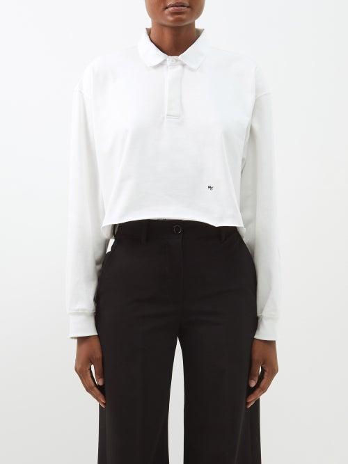 Hommegirls - Cropped Cotton-jersey Rugby Shirt - Womens - Off White