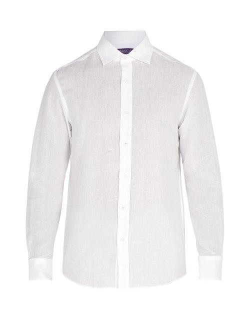 Matchesfashion.com Ralph Lauren Purple Label - Serengeti Linen Shirt - Mens - White