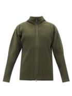 Homme Pliss Issey Miyake - High-neck Technical-pleated Track Top - Mens - Green