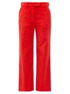 Matchesfashion.com Hillier Bartley - Straight Leg Corduroy Trousers - Womens - Red