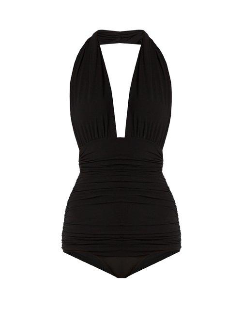 Matchesfashion.com Norma Kamali - Bill Halterneck Swimsuit - Womens - Black