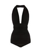 Matchesfashion.com Norma Kamali - Bill Halterneck Swimsuit - Womens - Black