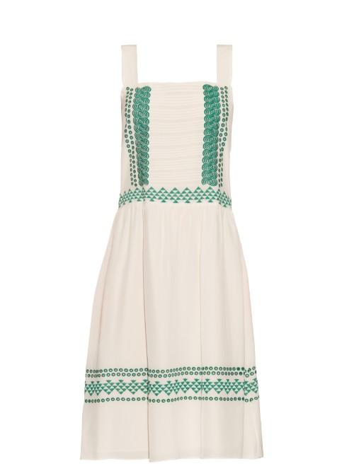 Vanessa Bruno Elda Embroidered Silk-crepe Dress