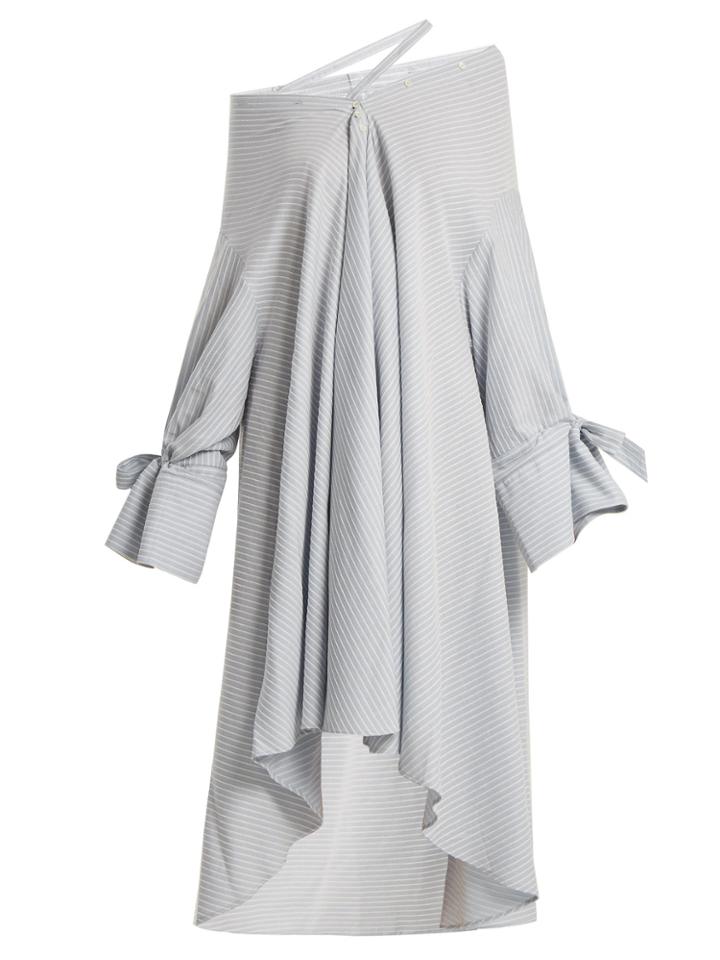 Palmer/harding Jasmin Off-shoulder Striped Cotton Dress