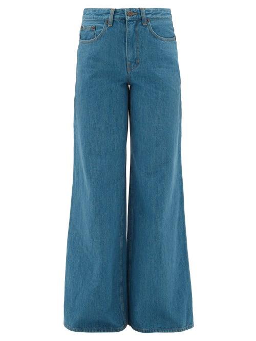 Matchesfashion.com The Row - Issa Wide-leg Selvedge-denim Jeans - Womens - Mid Blue