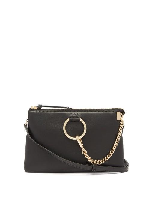 Chlo - Faye Mini Chain-strap Leather Cross-body Bag - Womens - Black