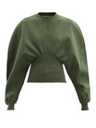 Matchesfashion.com Bottega Veneta - Gathered-waist Wool-blend Sweater - Womens - Khaki