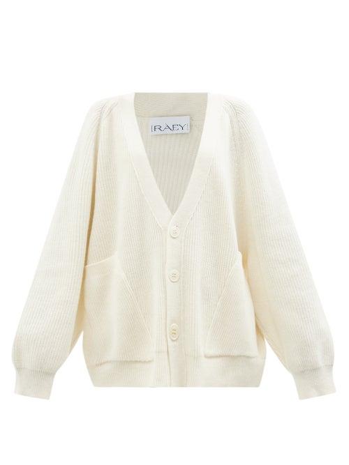 Ladies Rtw Raey - Recycled Wool-blend Pocket Front Cardigan - Womens - Ivory