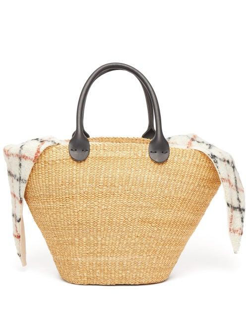 Matchesfashion.com Muu - Marlene Woven Straw Leather Basket Bag - Womens - Brown Multi