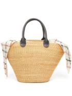 Matchesfashion.com Muu - Marlene Woven Straw Leather Basket Bag - Womens - Brown Multi