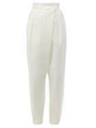 Matchesfashion.com Lemaire - Asymmetric Moleskin Trousers - Womens - White