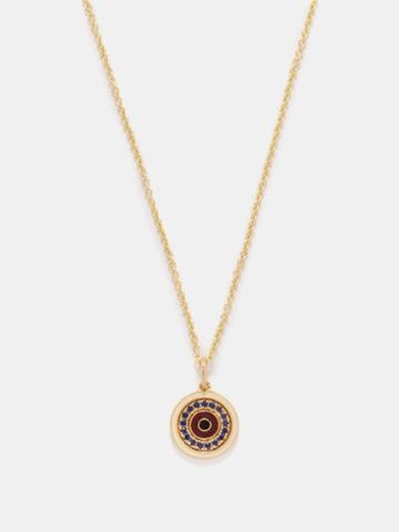 Sydney Evan - Evil Eye Sapphire, Enamel & 14kt Gold Necklace - Mens - Gold Multi
