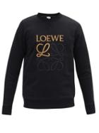 Matchesfashion.com Loewe - Anagram-embroidered Cotton Sweatshirt - Mens - Black