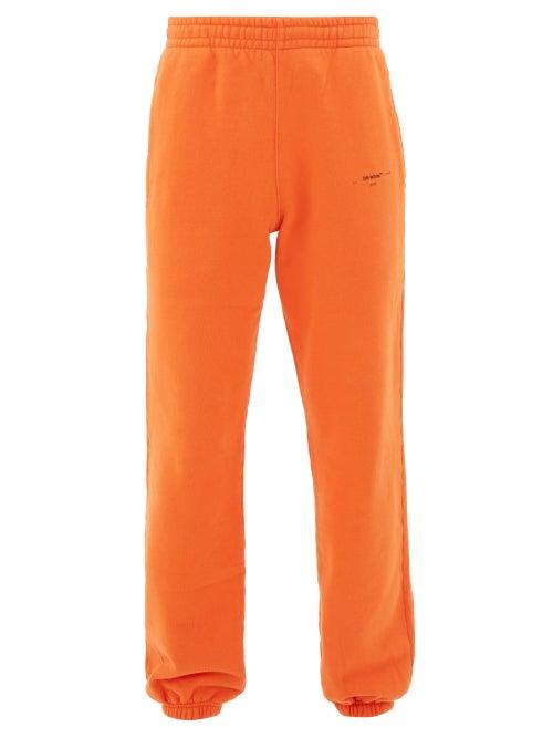 Matchesfashion.com Off-white - Logo Print Cotton Track Pants - Mens - Orange