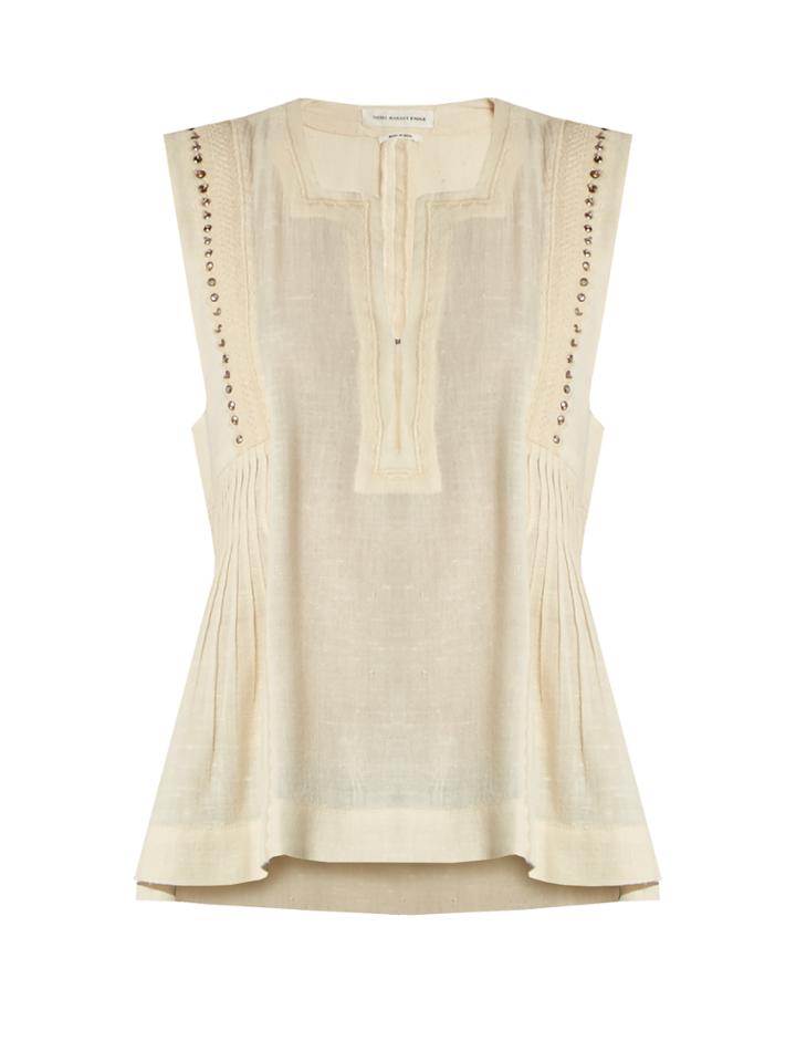 Isabel Marant Étoile Adonis Embellished Cotton-blend Top