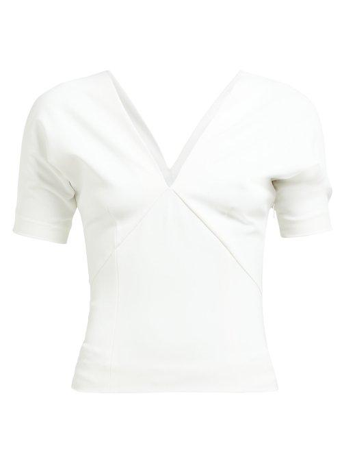 Matchesfashion.com Haider Ackermann - Slim Fit V Neck Jersey Top - Womens - Ivory