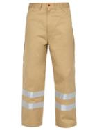 Matchesfashion.com Junya Watanabe - Reflective Stripe Cotton Trousers - Mens - Beige