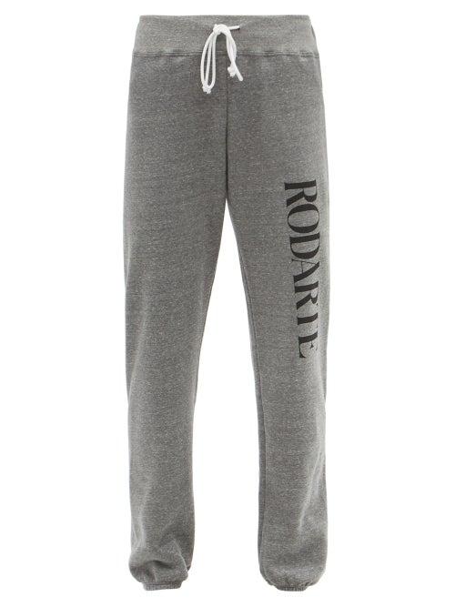Matchesfashion.com Rodarte - Logo-print Fleeceback-jersey Track Pants - Womens - Grey