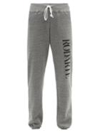 Matchesfashion.com Rodarte - Logo-print Fleeceback-jersey Track Pants - Womens - Grey
