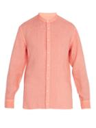 Matchesfashion.com 120% Lino - Long Sleeved Linen Shirt - Mens - Orange