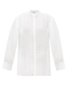 Valentino - Optical Valentino Cotton-blend Lace Shirt - Womens - White