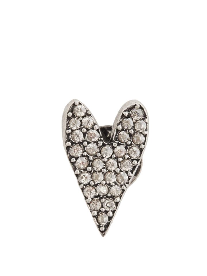 Sonia Rykiel Heart Crystal-embellished Pin Brooch