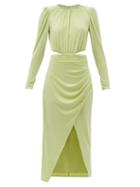 Self-portrait - Crystal-embellished Cutout Midi Dress - Womens - Green