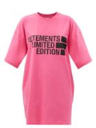 Matchesfashion.com Vetements - Oversized Limited Edition-print Cotton T-shirt - Womens - Pink