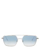 Monc - X Oliver Spencer Osborne Square Metal Sunglasses - Mens - Silver