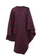 Matchesfashion.com Gucci - Gg Jacquard Wool Blend Cape - Womens - Navy Multi