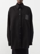 Raf Simons - Logo-patch Oversized Denim Shirt - Womens - Black