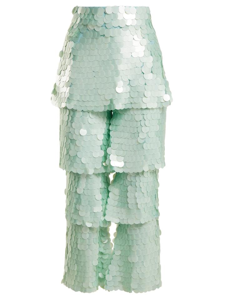 Osman Felix Tiered Sequin-embellished Trousers